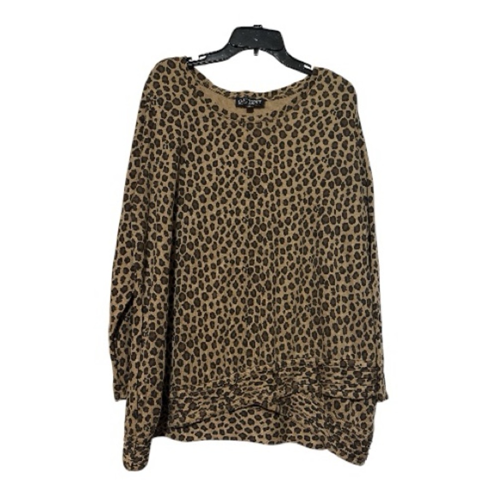 Context by Lord & Taylor Brown Leopard Print Sweater size 2X